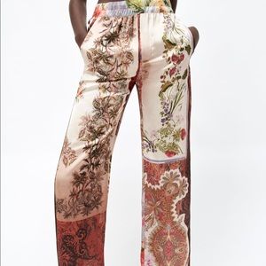 ZARA PATCHWORK PRINTED PANTS - S/M
